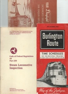 Railroad lot three booklets brochures manuals Burlington Route Steam Locomotive - Picture 1 of 10