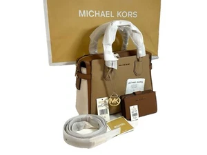 SET borsa/portafoglio Michael Kors Mercer borsa a tracolla borsa a mano in pelle leggi nuova con etichette - Foto 1 di 24