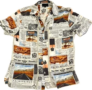 No Boundaries Mens NWT Extra Extra,Route 66 Vintage Retro Inspired Shirt Size L - Picture 1 of 12