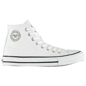 SOULCAL OPTIC WHITE CANVAS RETRO HI TOP BASEBALL BOOTS TRAINERS BNIB UK 12 / 47 - Picture 1 of 7