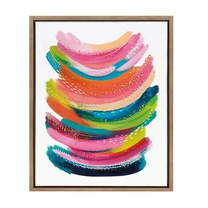 Kate and Laurel Sylvie Bright Abstract Framed Canvas Wall Art by Jessi Raulet... - Picture 1 of 8
