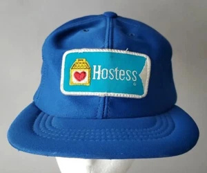 BLUE SNAPBACK VINTAGE HOSTESS TRUCKER CAP HAT ONE SIZE ADJUSTABLE  - Picture 1 of 14