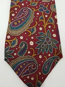 Van Heusen 417 Paisley Maroon 100% Silk Mens Tie - Picture 1 of 5