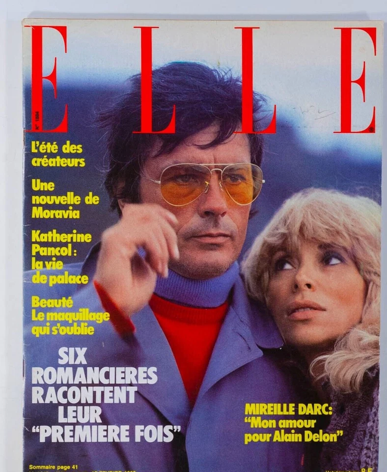 ALAIN DELON Mireille Darc SERGE GAINSBOURG Johnny Hallyday MORAVIA ~ FRENCH ELLE - Image 1 of 1