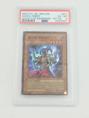 2003 Yugioh Legacy of Darkness LOD-071 Super Rare 1st Edition Asura Priest PSA 6 - Image 1 of 2