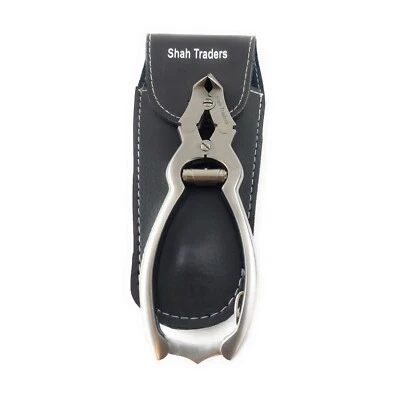 DR-SHAH Nagelzange mit Doppelgelenk Fußpflegebesteck Kraftzange Kopfschneider mit Etui