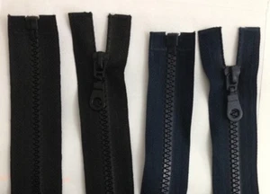 BLACK and NAVY 20" - 34" INCH CHUNKY ZIP No.5 OPEN END ZIPS HEAVY DUTY ZIPPER - Picture 1 of 8