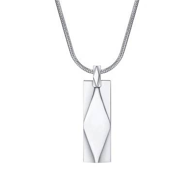 Vnox Hombres 3D Barra Rectángulo Collares Acero Inoxidable Geométrico Colgante con Cadena Foto 1 de 4