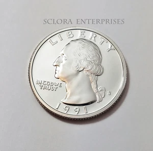 1991 S WASHINGTON *PROOF* QUARTER **KOSTENLOSER VERSAND** - Bild 1 von 2
