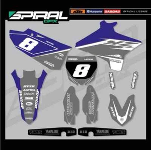 Kit de gráficos MX personalizados Yamaha YZ 125 250 gris azul de fábrica 2017 2018 2019 - Imagen 1 de 5