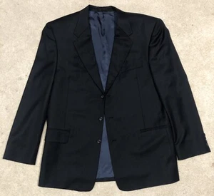 Vintage Bartolini Roma Blazer Mens 44L US Black 100% Wool Coat Jacket - Picture 1 of 7
