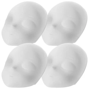 4 Piezas Máscara Facial de Zorro Máscaras en Blanco para Decorar Juegos con disfraces Hágalo Usted Mismo Halloween Blanco - Imagen 1 de 12