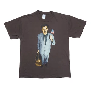Vintage 2006 Borat Movie Promo Licensed & Official Brown T-Shirt Size L - Picture 1 of 7