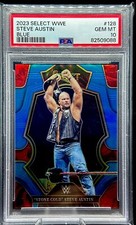 “STONE COLD” STEVE AUSTIN 2023 Panini Select WWE /199 Blue Prizm #128 PSA 10 🔥