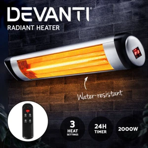 Devanti Electric Radiant Strip Heater Outdoor Indoor Infrared Heaters 2000W - Picture 1 of 7