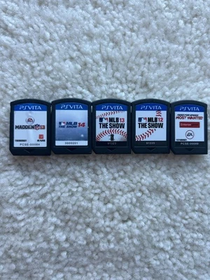 5 Sports PlayStation PS Vita Games Lot CARTS Only + 1 16 gb Memory Card -tested- - Image 1 of 2