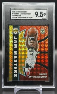2020-21 Panini Mosaic Giannis Antetokounmpo /99 Yellow Prizm SGC 9.5 Jam Masters - Picture 1 of 2