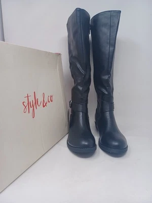 NUEVO Style & Co. Mujeres Madixe Cremallera Hasta la Rodilla Botas de Montar Zapatos 5.5 Medianas Foto 1 de 4