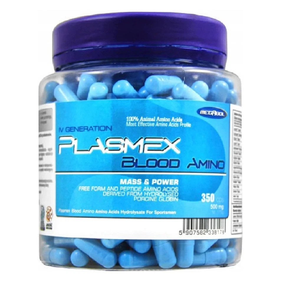 Megabol Plasmex Blood Amino Acids 350 Kapseln Animal BCAA EAA - Bild 1 von 2