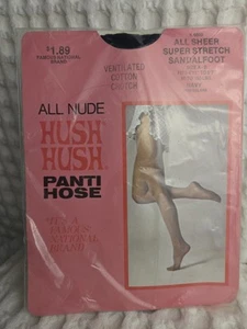 Vintage Hush Hush Navy Nylon Strumpfhose Gr. A-B Sandalfoot All Nude Sheer - Bild 1 von 3