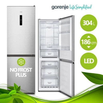 Gorenje Kühl Gefrierkombination NoFrost freistehend Kühlschrank 304 L. Display - Bild 1 von 4