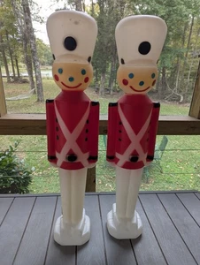 Set Of Vintage Toy Soldier Blow Molds 30 Inch Christmas Carolina Enterprise Read - Picture 1 of 20