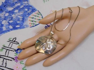 Sally C Treasures Sterling Silver Sand dollar Pendant Necklace 925 SX - Picture 1 of 10