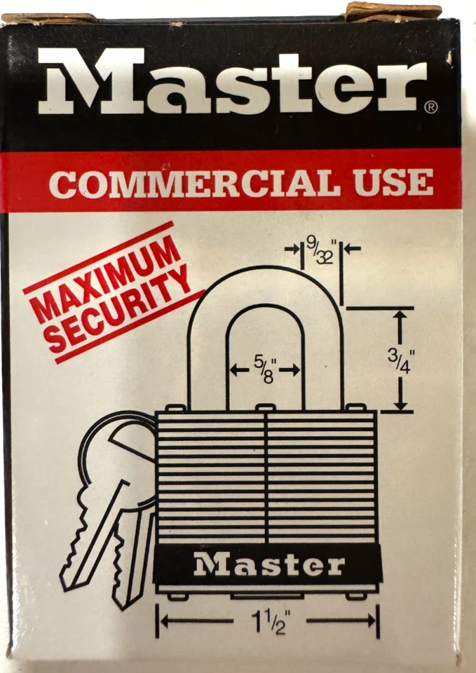 Master Lock No 3 Commercial Maximum Security Locks NIB - Pack of 3 - Image 1 of 4