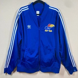 Chaqueta Adidas Kansas University Jayhawks Cremallera Completa XL Azul Carmesí Atletismo - Imagen 1 de 8