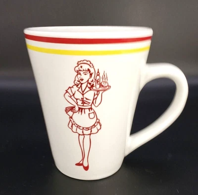 Diner Waitress Carhop Coffee Mug Restaurant Ware 4.75" Tall Holds 16 oz Vintage - Image 1 of 4