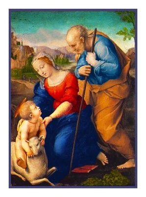 Religious Renaissance The Holy Family by Raphael  Counted Cross Stitch Pattern - Image 1 of 4