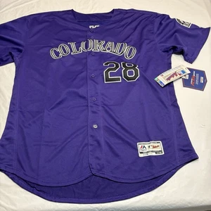 Majestic Flex Base NOLAN ARENADO #28 Colorado Rockies Jersey Púrpura Para Hombres 52 Nuevo - Imagen 1 de 10