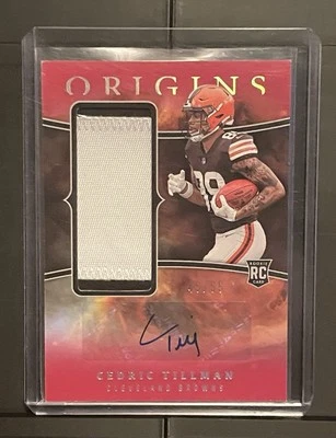 2023 Panini Origins Cedric Tillman Rookie Jumbo Jersey Auto /99 RPA Browns - Image 1 of 2