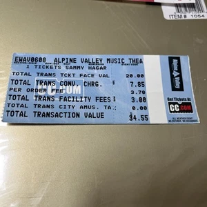 Sammy Hagar Concert Tickets Stub - Picture 1 of 3