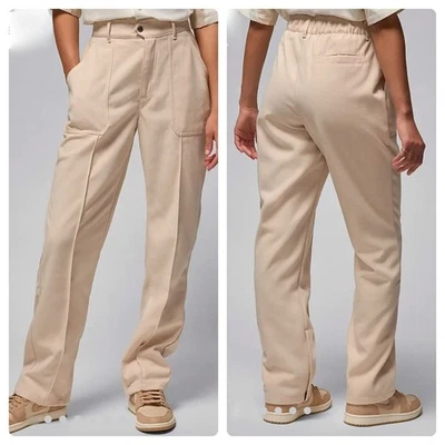 Новый размер XL женщин Nike Air Jordan сплетенный прямой ноги высоты светло-коричневый брюки - Изображение 1 из 4