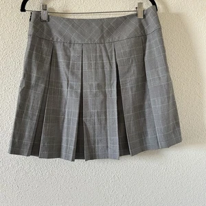 Falda plisada a cuadros con estampado Express Glen para mujer 8 gris linda chica preppy fiesta - Imagen 1 de 8