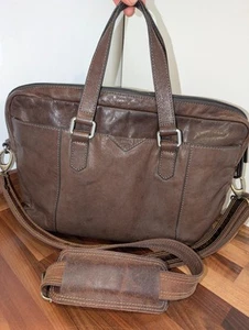 Fossil vintage Brown Leather Laptop / Messenger Bag - Photo 1/6