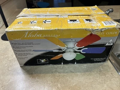 Ventilador de teto Aloha Breeze multicolorido 30” novo na caixa lacrado de fábrica - Imagem 1 de 4