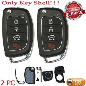 2 Replacement For 14 2015 2016 2017 2018 19 20 Hyundai Sonata Flip Key Fob Shell - Picture 1 of 8