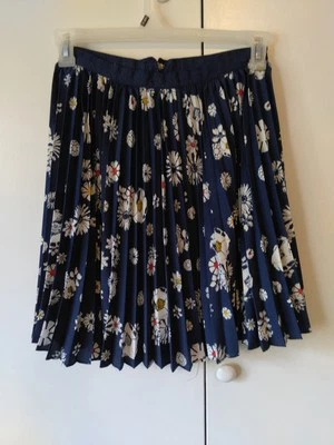 Minifalda plisada floral para mujer talla 4 azul marino hadas cabaña coqueta línea A twee Foto 1 de 4