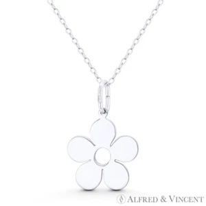 Dije de flor margarita de 5 pétalos colgante 26x17 mm en plata esterlina 0,925 - Imagen 1 de 1