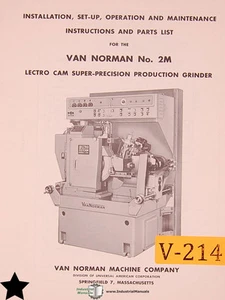 Van Norman 2M, amoladora de cámara Lectro, instalación, operación piezas de mantenimiento manual - Imagen 1 de 3