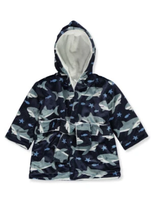 Bata de baño de felpa Baby Elements para bebé niño - azul marino/multi, 0 - 9 meses Foto 1 de 2