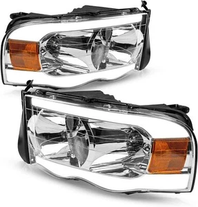 LED DRL Headlights Assembly Sequential Turn Signal for Dodge Ram 1500 2002-2005 - Picture 1 of 7