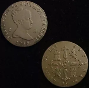 ESPAÑA, 764-ISABEL II, 8 MARAVEDÍES 1845 JUBIA, MUY BUEN ESTADO, ESCASO. - Imagen 1 de 1