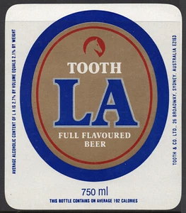 BEER LABEL: TOOTH LA 750 ML PERFECT CONDITION. - Foto 1 di 1