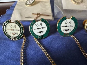 UA Pipefitters Plumbers Union Diamond, 25, 30, 35, 40 & 50 NEW Tie Tac Pins - Picture 1 of 9
