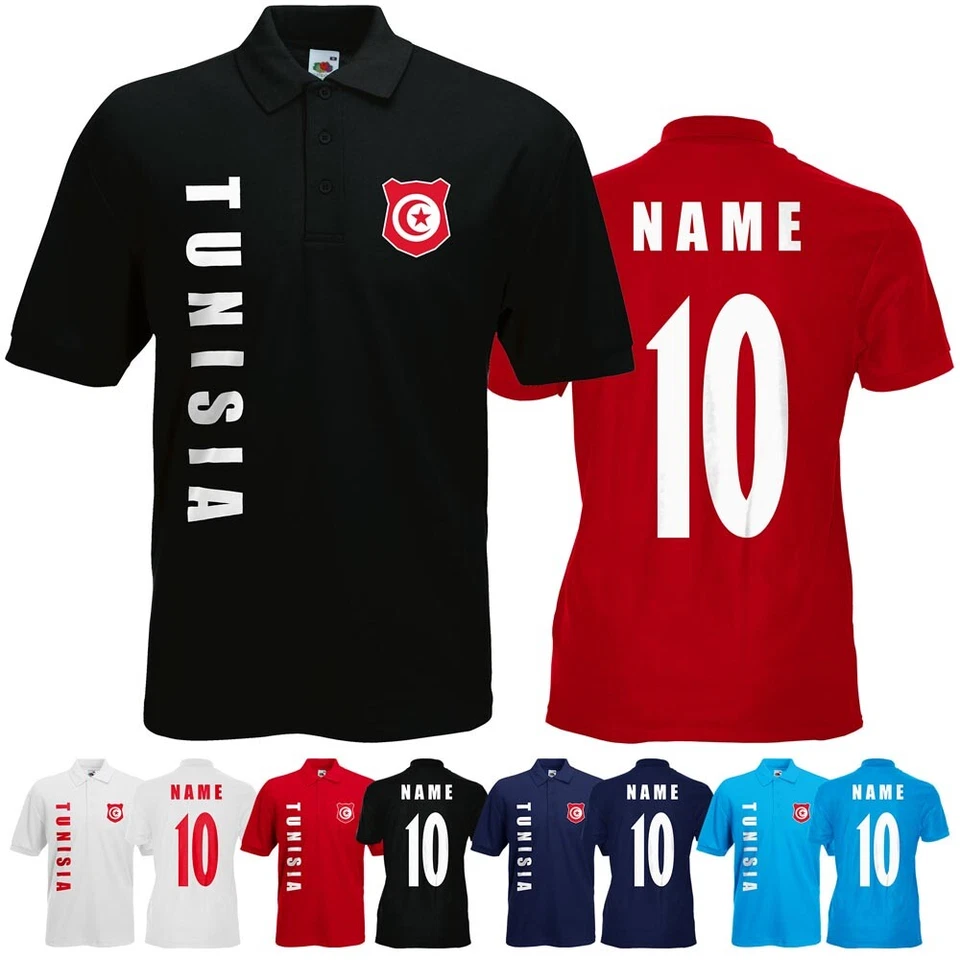 AKYTEX WM 2018 Tunesien TUNISIA Polo-Shirt Trikot Name Nummer