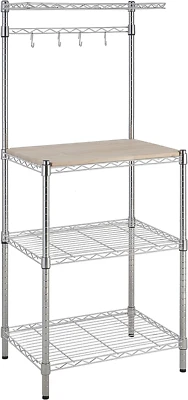 Kitchen Storage Baker'S Rack with Removable Top, Chrome/Beige, 18"D X 24" W X 59