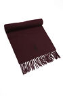 YSL Pour Homme 90s-00s Vintage Cashmere-Wool Muffler Scarf in Burgundy Red